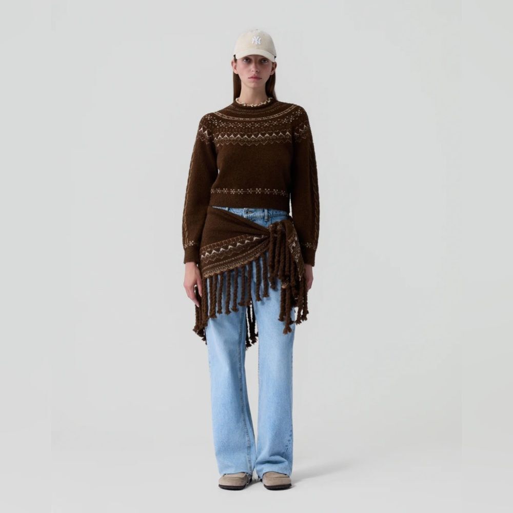 Guest In Residence Cloud Chalet Crew Sweater in Chestnut Combo